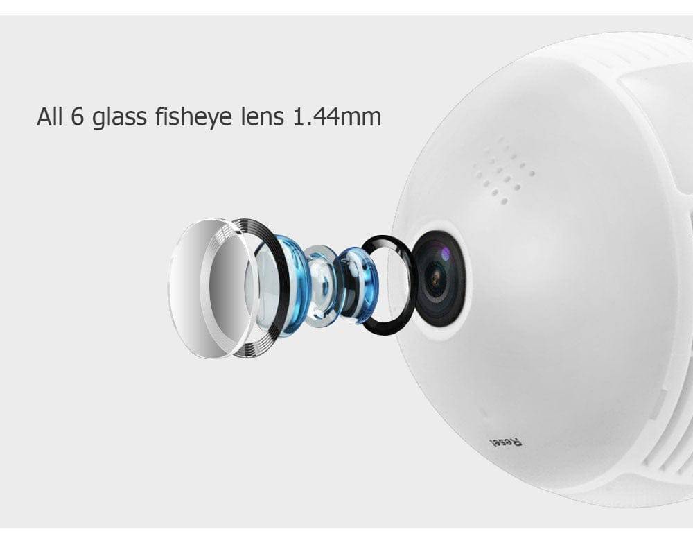 Fisheye Mini Wi-Fi Panoramic Security Camera Light Bulb and Two-Way Audio - Smart Shop (Online Store for wise shoppers) 