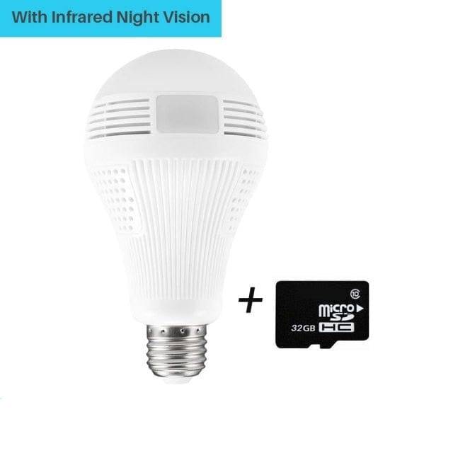 Fisheye Mini Wi-Fi Panoramic Security Camera Light Bulb and Two-Way Audio - Smart Shop (Online Store for wise shoppers) 