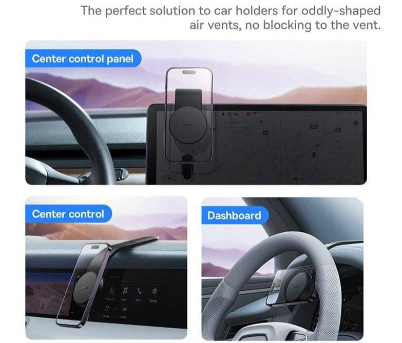 Dashboard Magnetic Wireless Car Charger Flexible Mount, Compatible with MagSafe Car Charger, Magnetic Bendable Car Phone Holder for iPhone 15/14/13/12 Series, Fast Charging - Smart Shop (Online Store for wise shoppers) 