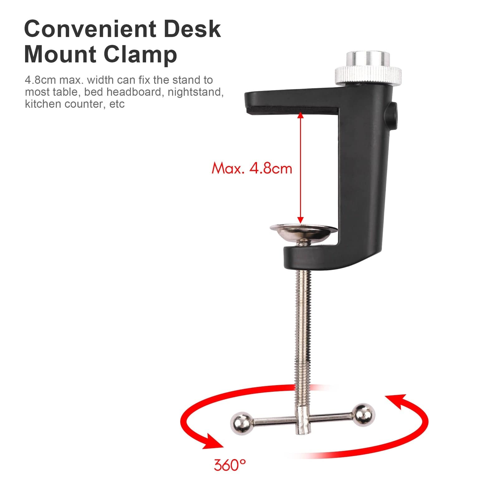 Flexible Foldable Aluminum Desk Mount Holder with Metal Clamp - Smart Shop (Online Store for wise shoppers) 