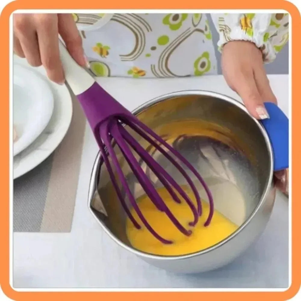 SearchFindOrder red-1pcs Flexible Silicone Twist and Fold Whisk