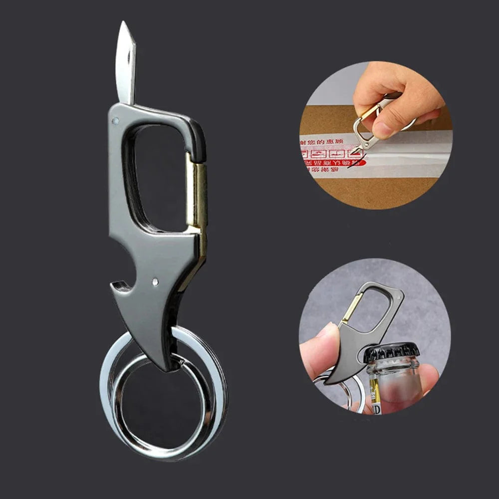 Foldable Mini Knife & Bottle Opener Keychain