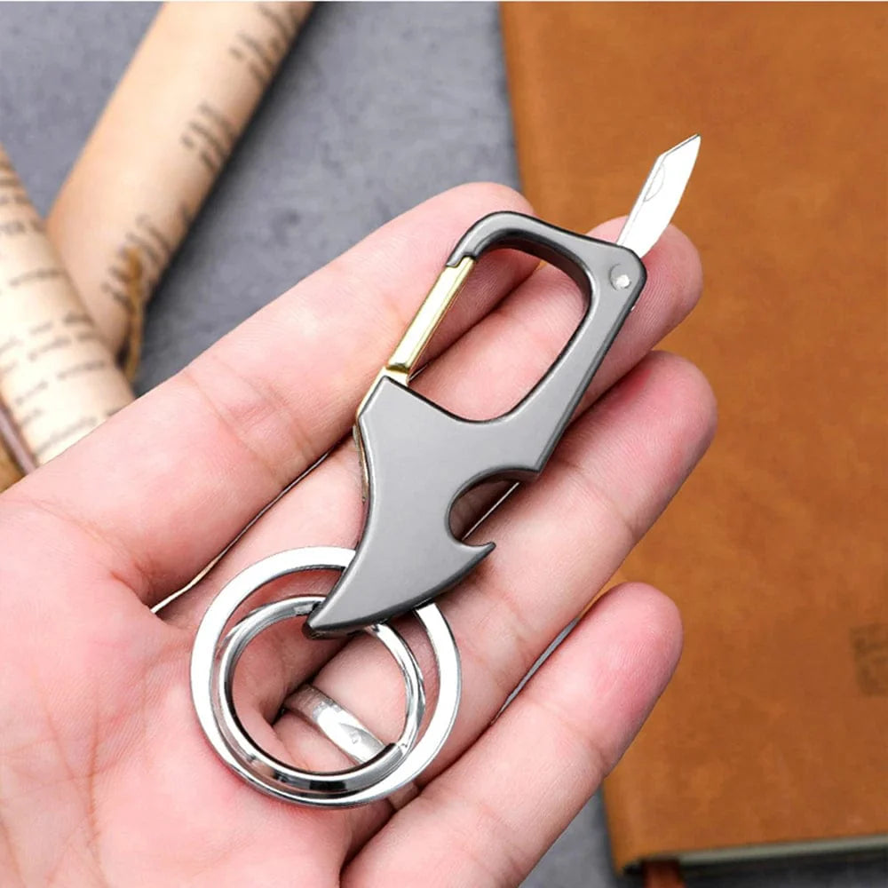 Foldable Mini Knife & Bottle Opener Keychain