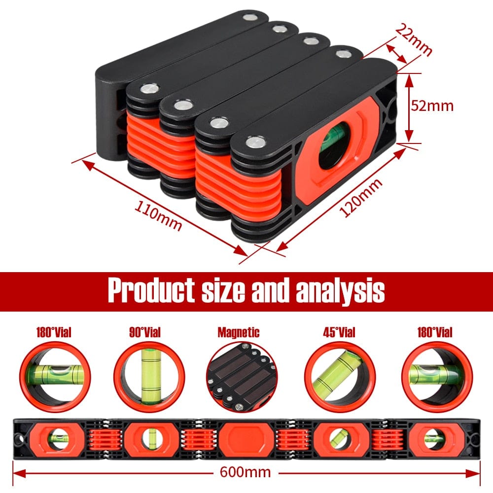 Foldable Multi-Angle Woodworking Level