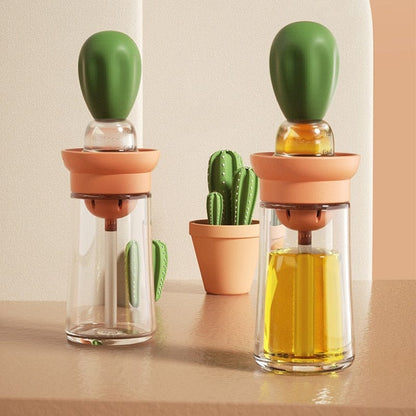 Glass Olive Oil Dispenser Bottle with Silicone Brush for Kitchen Cooking, Frying, Baking, BBQ, Pancake, Air Fryer