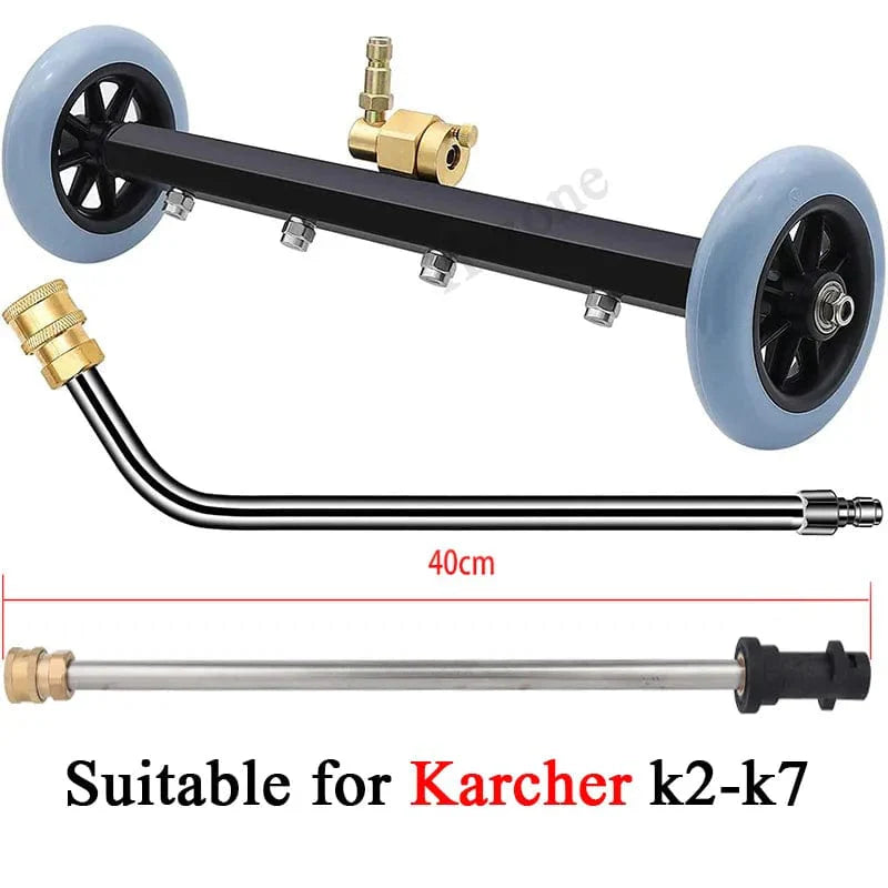 Pressure Washer Undercarriage Cleaner, 16 Inch Undercarriage Washer, Hydraulic Powered Under Car Cleaner with Straight Extension Wand, 5000 PSI