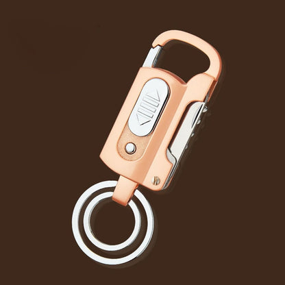 SearchFindOrder Silver Versatile 5-in-1 Windproof Lighter Multitool: Keychain, Wine Opener, Knife, Flashlight, & Slotted Screwdriver