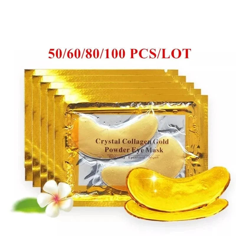 SearchFindOrder 25Pairs(50pcs) Golden Crystal Collagen Eye Mask for Anti-Aging