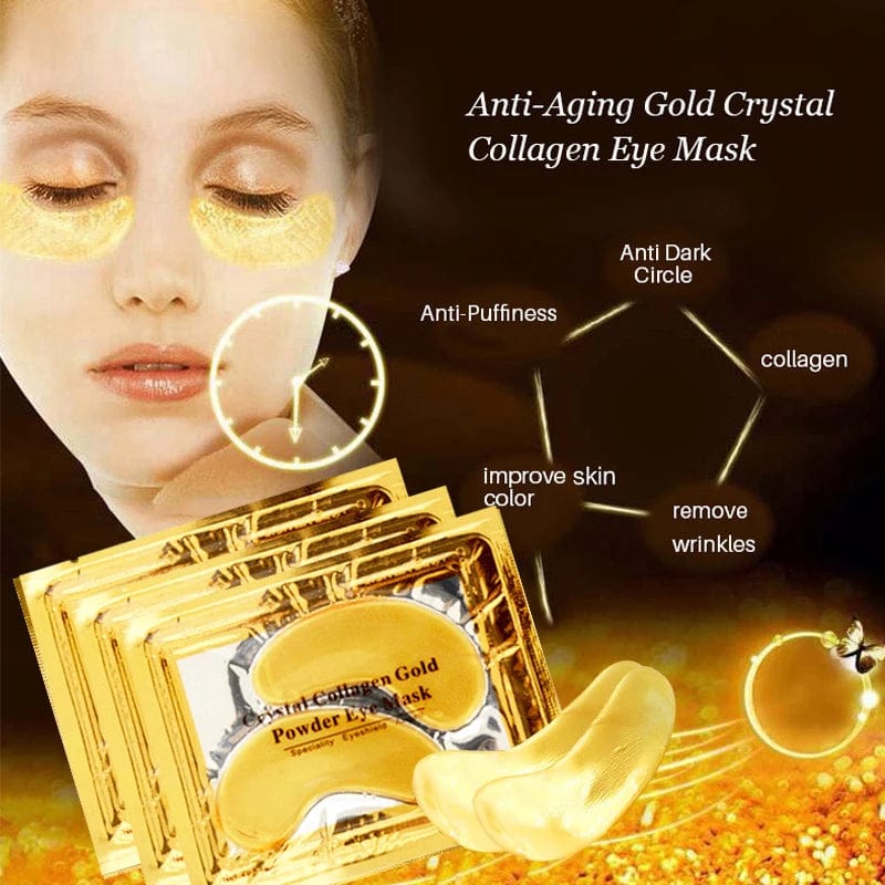 SearchFindOrder 40Pairs(80pcs) Golden Crystal Collagen Eye Mask for Anti-Aging