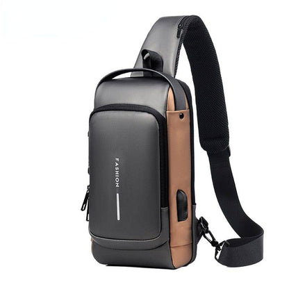 SearchFindOrder Blue Luxury Multifunctional Anti-Theft USB Charging Crossbody Travel Sling Bag