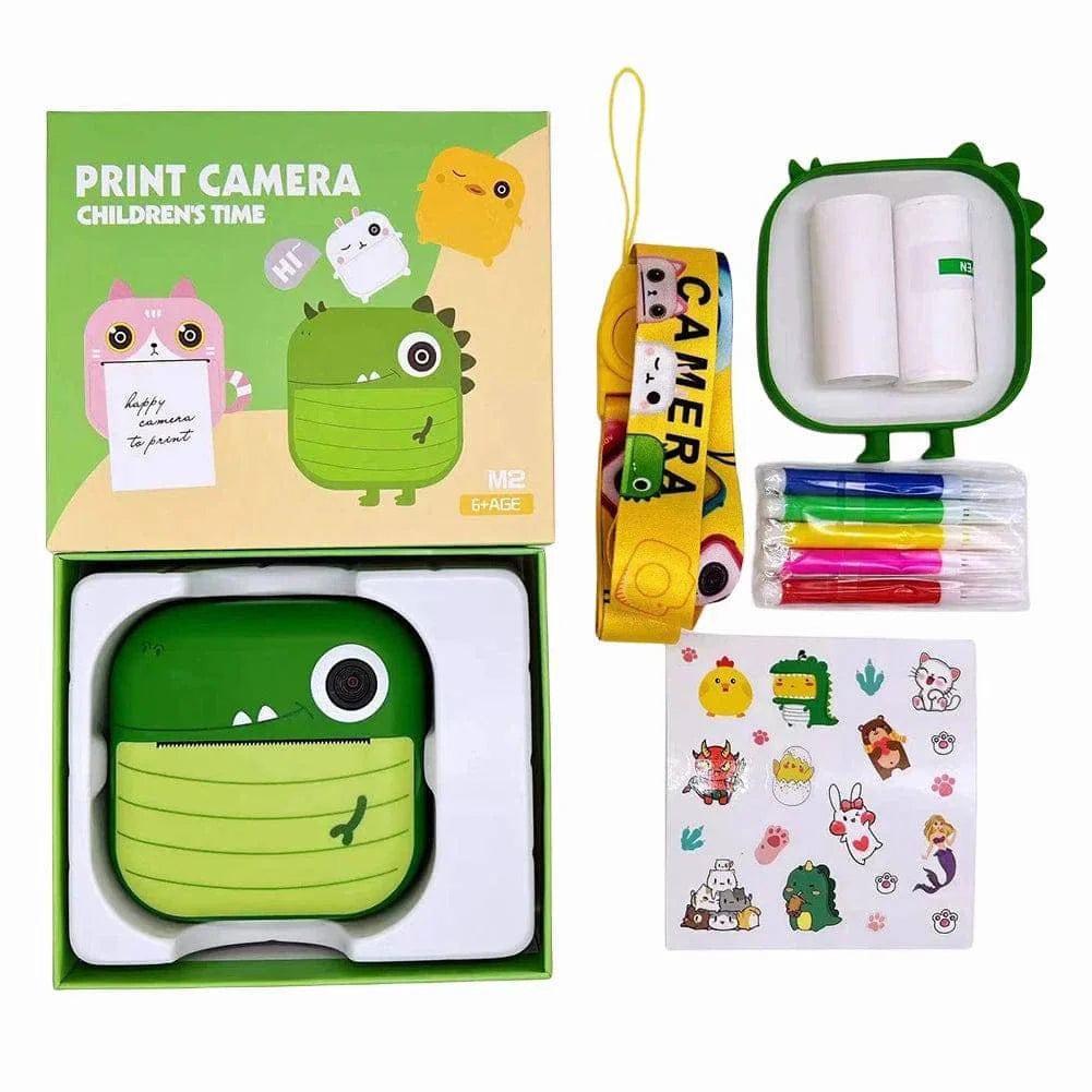 Instant Camera for Kids, Mini Thermal Paper Printing Camera, No Ink Required, 48MP Dual Camera, 1080P HD Video, 32G TF Card, 2.4 Inch Color Screen, Cute Animal Cartoon Design - Smart Shop (Online Store for wise shoppers) 