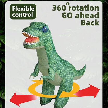 Remote Control Inflatable T-Rex Dinosaur, 59" Tyrannosaurus Rex Dinosaur Toy - Turns & Spins - Stomps & Roars!