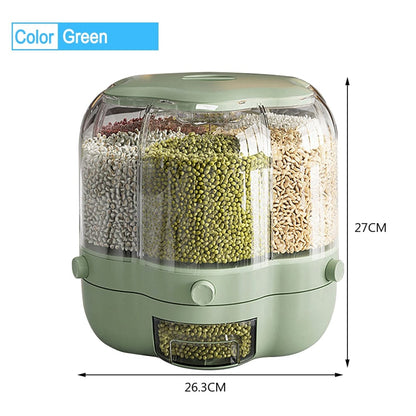 SearchFindOrder Green / China Rotatable Transparent Grain Seed Rice Cereal Dispenser