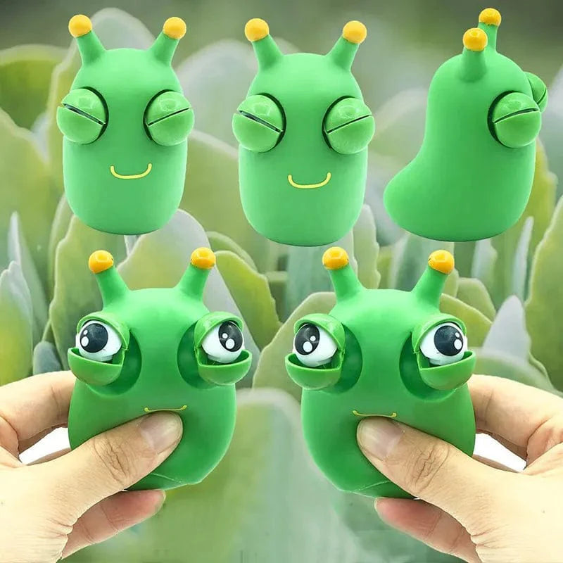 Funny Eye-Popping Stress-Relief Grass Worm Squeeze Sensory Toy