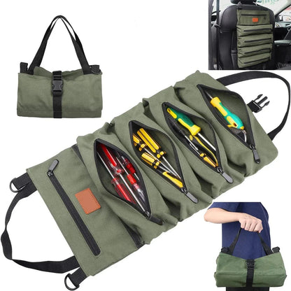 Heavy-Duty Portable Tool Organizer Roll-Up Bag