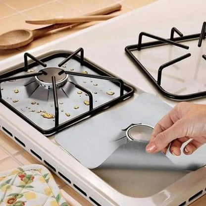 Stove Burner Covers, Gas Stove Protectors, Premium Double Thickness, Reusable, Non-Stick, Easy to Clean Liners for Kitchen / Cooking, BPA Free (Set of 4)