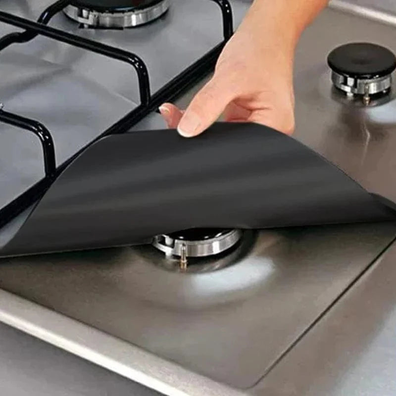 SearchFindOrder 4 pcs silver Guardian Chef Gas Range Shields Set of 4 Premium Reusable Gas Stove Protectors