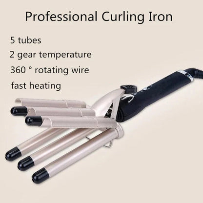 Jumbo Barrel Curling Iron Wand Hair Waver, Temperature Adjustable Ceramic Big Waves Hair Crimper