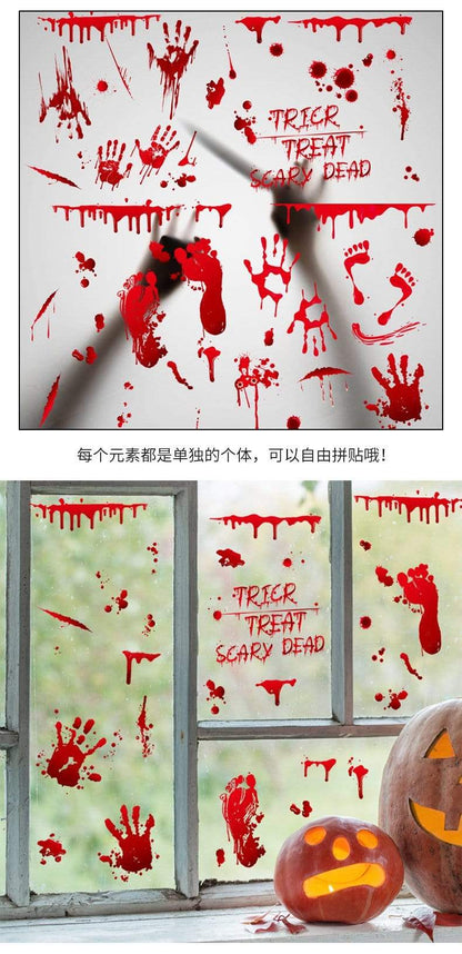 SearchFindOrder halloween 3 Horror Halloween Decoration Double Sided Removable Wall and Window Decals