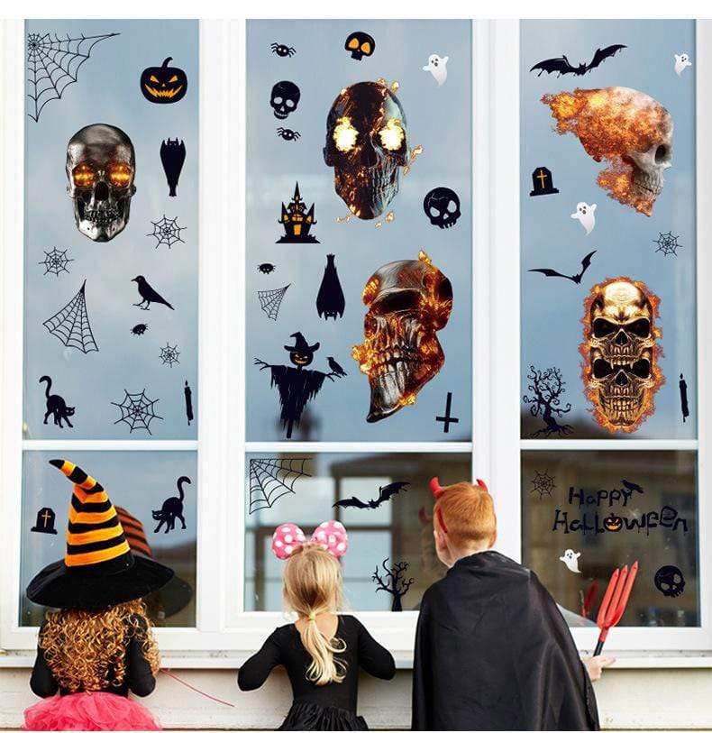 SearchFindOrder halloween 1 Horror Halloween Decoration Double Sided Removable Wall and Window Decals