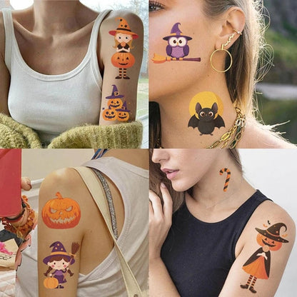 SearchFindOrder 20pcs Halloween Pumpkin Tattoo Stickers