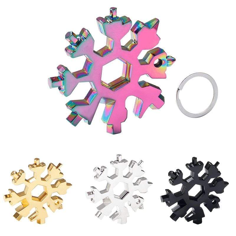 SearchFindOrder Hand Tools Multi-Color 18-in-1 Stainless Steel Snowflake Multifunctional Tool