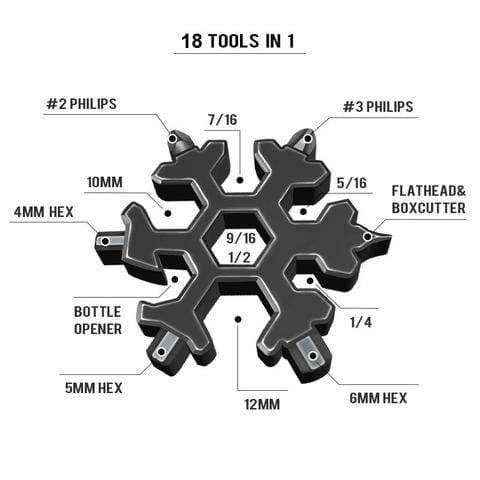 18-in-1 Stainless Steel Snowflake Multifunctional Tool