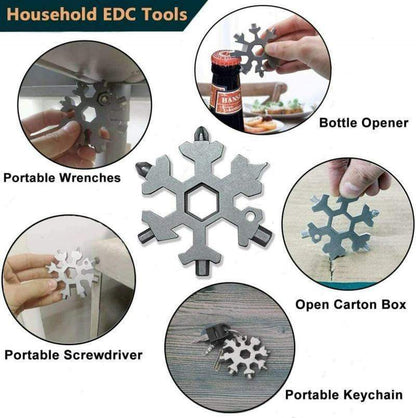 18-in-1 Stainless Steel Snowflake Multifunctional Tool