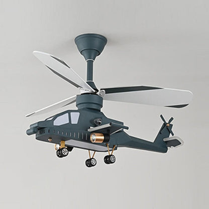 SearchFindOrder Gray / 58W / 110V Helicopter Ceiling Fan With Led Lights and Remote