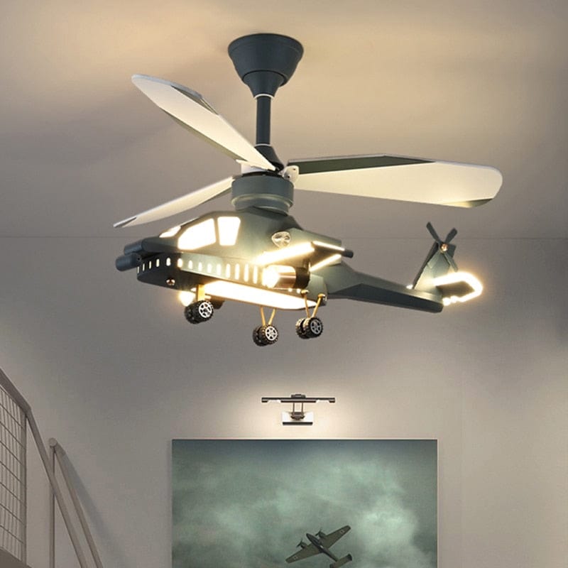 Helicopter Ceiling Fan with LED Lights and Remote