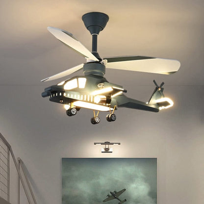 Helicopter Ceiling Fan with LED Lights and Remote