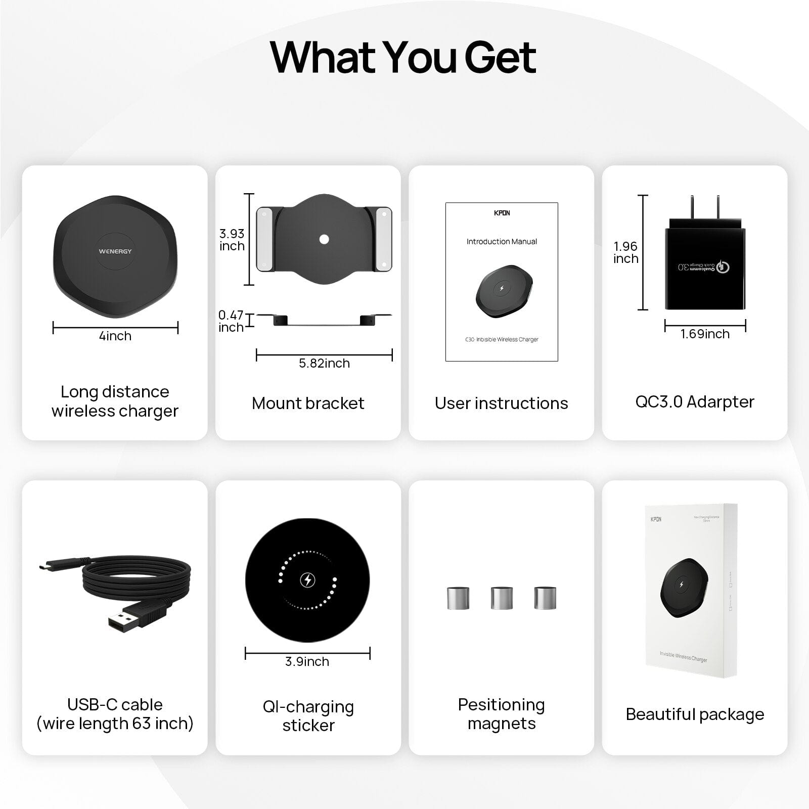 Invisible Under Table Wireless Charging Station, Hidden Furniture Desk Nightstand Wireless Fast Charger for iPhone 15/14/13/12/11/X/8 - Smart Shop (Online Store for wise shoppers) 