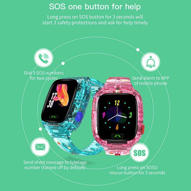 Kids Smart Watch Transparent Wifi+GPS+LBS Position IP67 Waterproof - Smart Shop (Online Store for wise shoppers) 