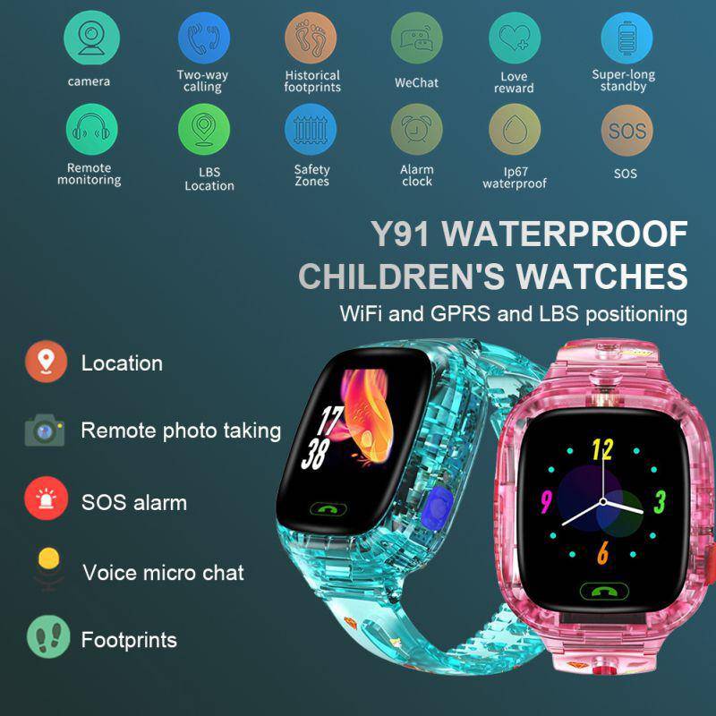 Kids Smart Watch Transparent Wifi+GPS+LBS Position IP67 Waterproof - Smart Shop (Online Store for wise shoppers) 