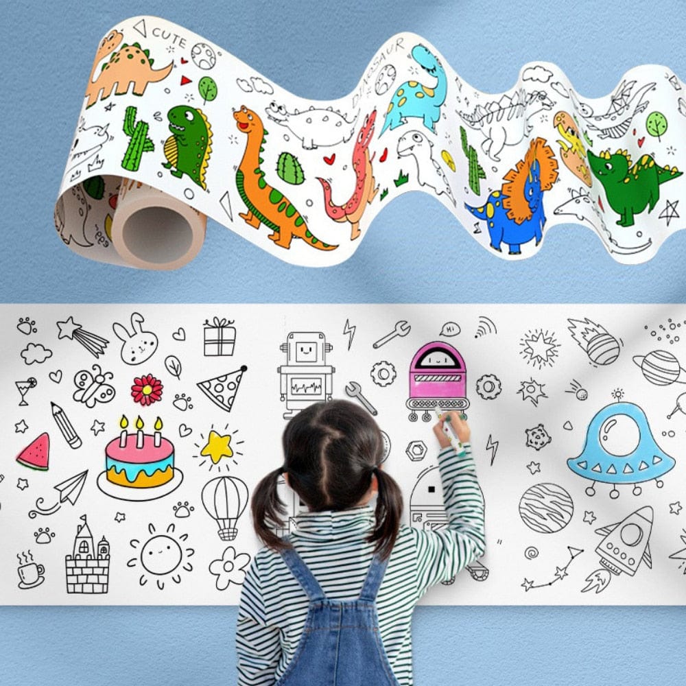 SearchFindOrder China / Transportation Children&#39;s Drawing Roll Sticky Color Filling Paper Graffiti Scroll Coloring Paper Roll for Kids DIY Painting Educational Toys