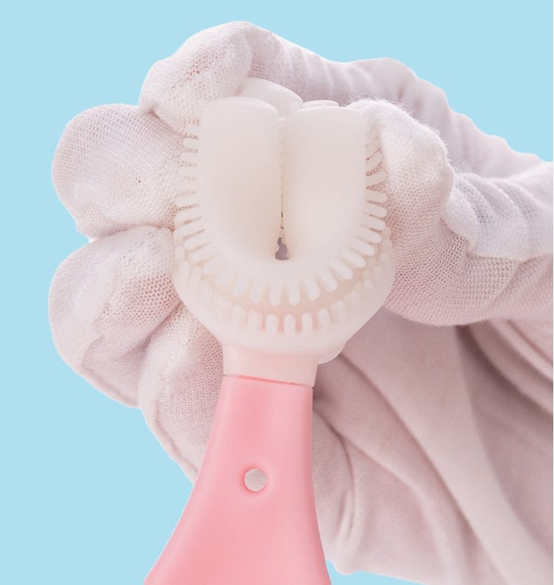 SearchFindOrder Pink 2-6T Kids Silicone U-Shaped Toothbrush