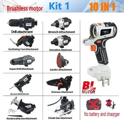 Power Pro 12-in-1 Power Tool Combo Kit, Brushless Electric Drill Multi-Head Cordless Tool Set - Smart Shop (Online Store for wise shoppers) 