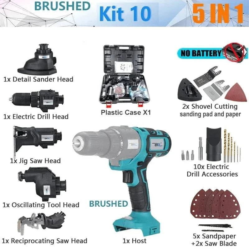 SearchFindOrder KIT4 / CN Power Pro 12-in-1 Ultimate Tool Combo Drill, Chainsaw, Saw, and More