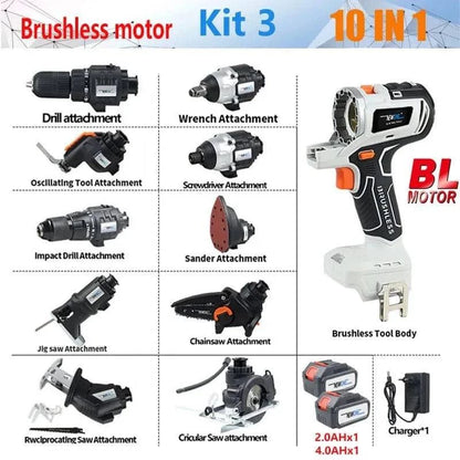 Power Pro 12-in-1 Power Tool Combo Kit, Brushless Electric Drill Multi-Head Cordless Tool Set - Smart Shop (Online Store for wise shoppers) 