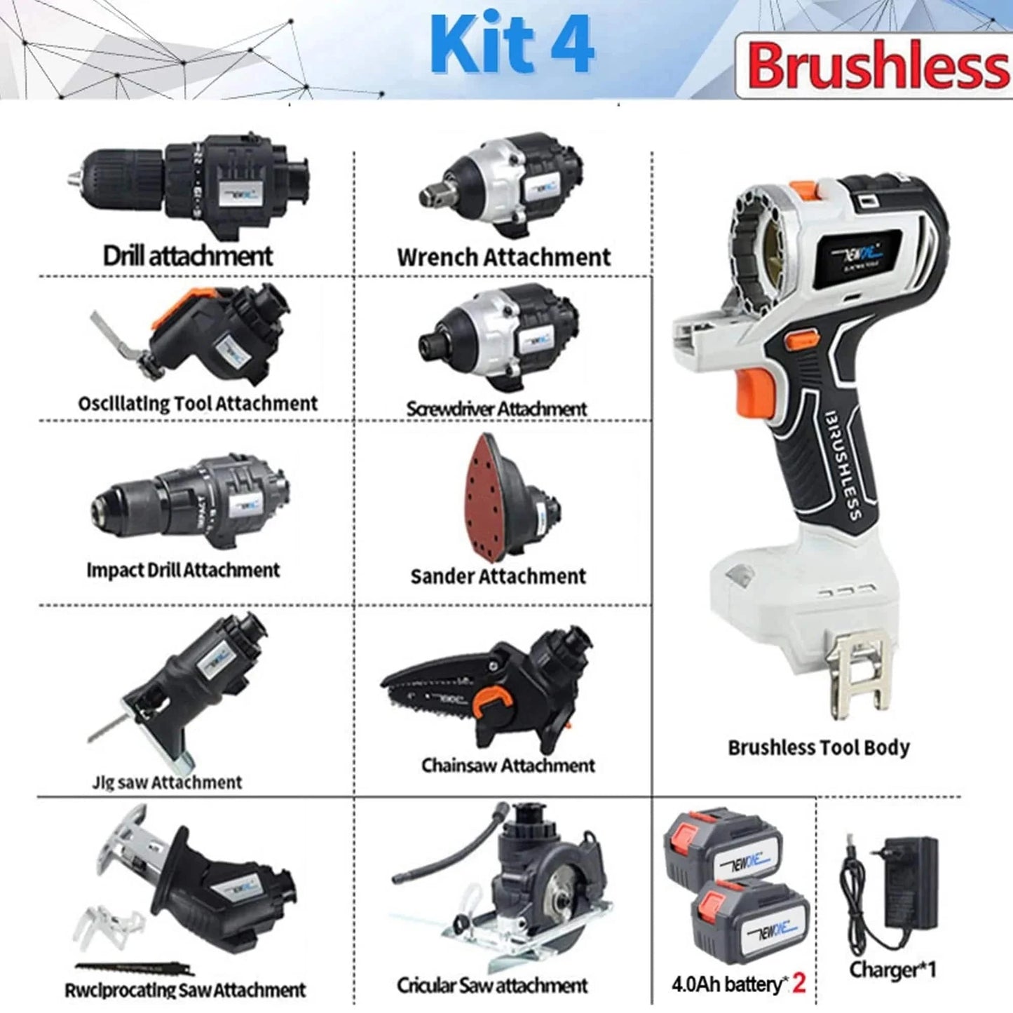 Power Pro 12-in-1 Power Tool Combo Kit, Brushless Electric Drill Multi-Head Cordless Tool Set - Smart Shop (Online Store for wise shoppers) 