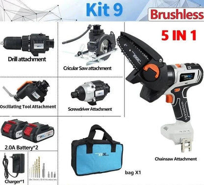 SearchFindOrder KIT3 / CN Power Pro 12-in-1 Ultimate Tool Combo Drill, Chainsaw, Saw, and More