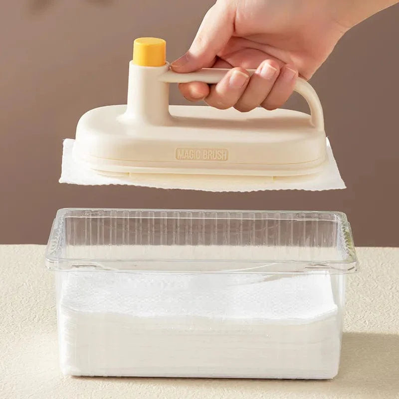 Kitchen Cleaning Brush with Disposable Cloth Refills