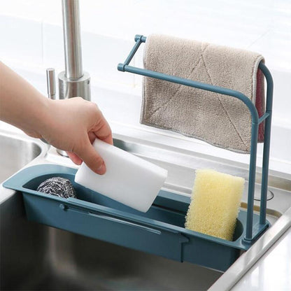 SearchFindOrder kitchenware Gray Adjustable Kitchen Sink Holder Rack