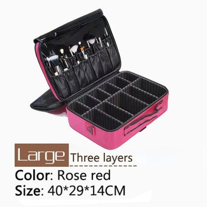 SearchFindOrder XS 2 layer pink Ultimate Glam Travel Companion: Deluxe Cosmetic Voyage Organizer