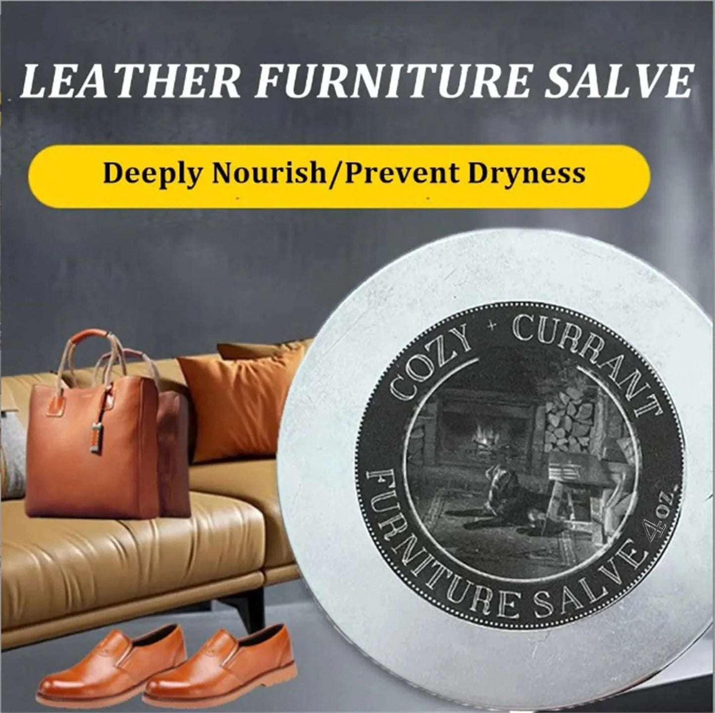 Leather Care Furniture Salve Kit with Conditioner and Brush