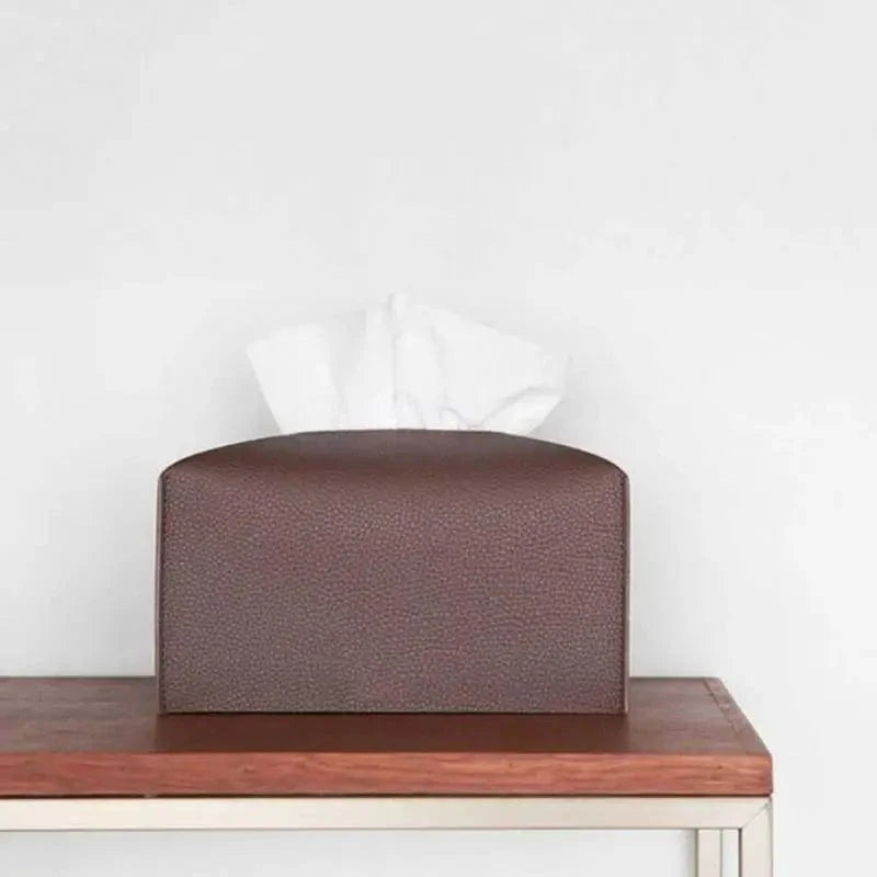 SearchFindOrder Light Gray S Leather Tissue Box Case