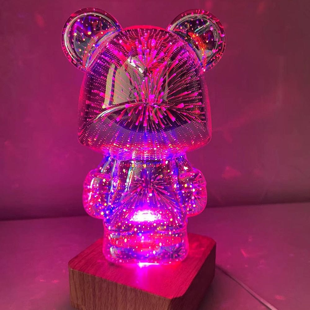 LED Bear Fireworks Night Lamp