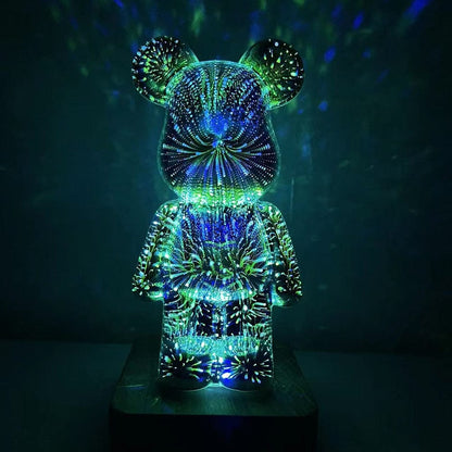 LED Bear Fireworks Night Lamp