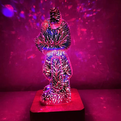 LED Bear Fireworks Night Lamp