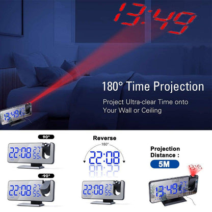 SearchFindOrder White on Black A / China LED Digital Projection Alarm Clock